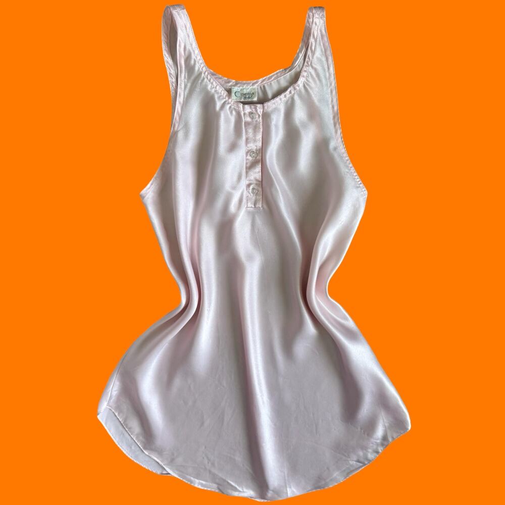 90's vintage baby pink satin coquette lingerie slip dress MEDIUM